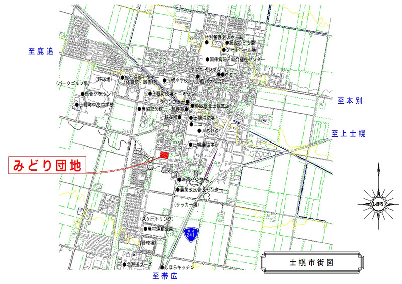 みどり団地の位置図